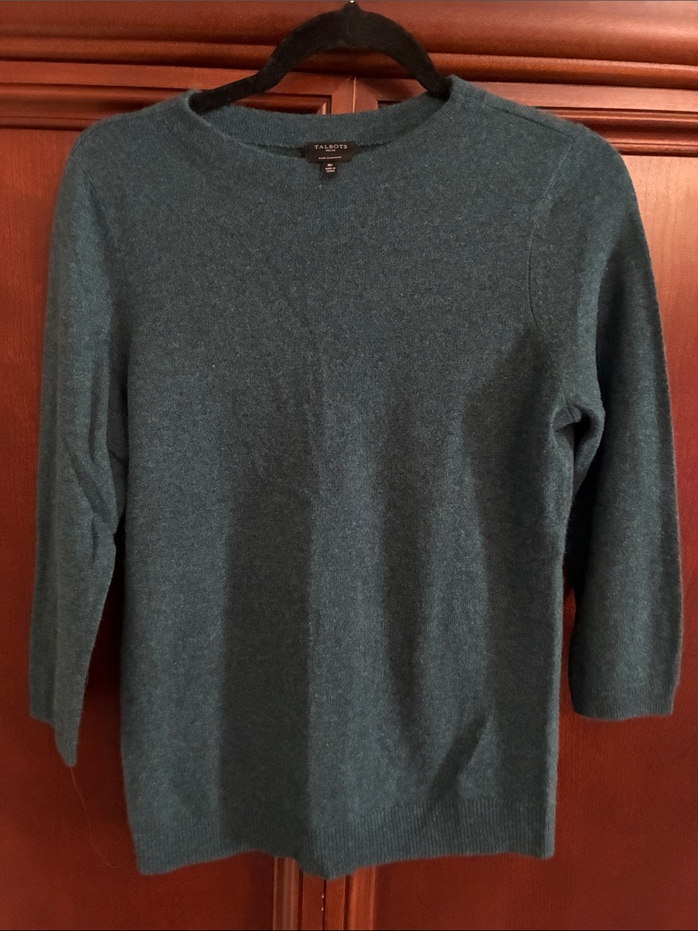 Talbots cashmere Teal-Blue Crewneck Sweater